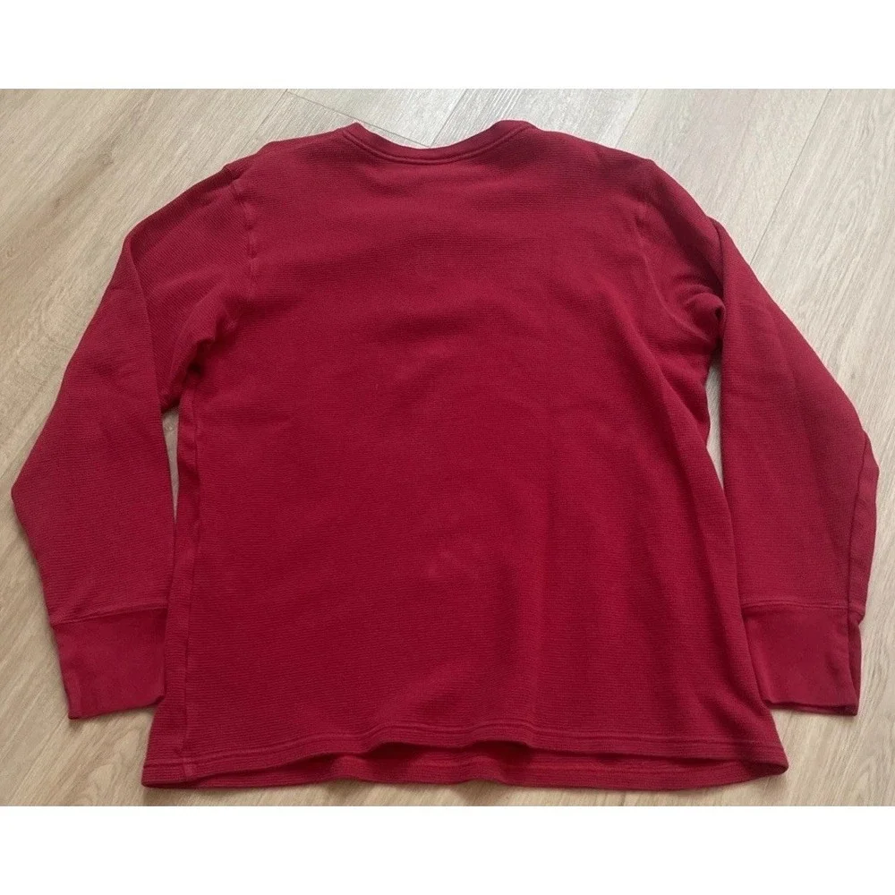 Polo Ralph Lauren Henley Sleepwear Shirt Men's Large Red Long Sleeve